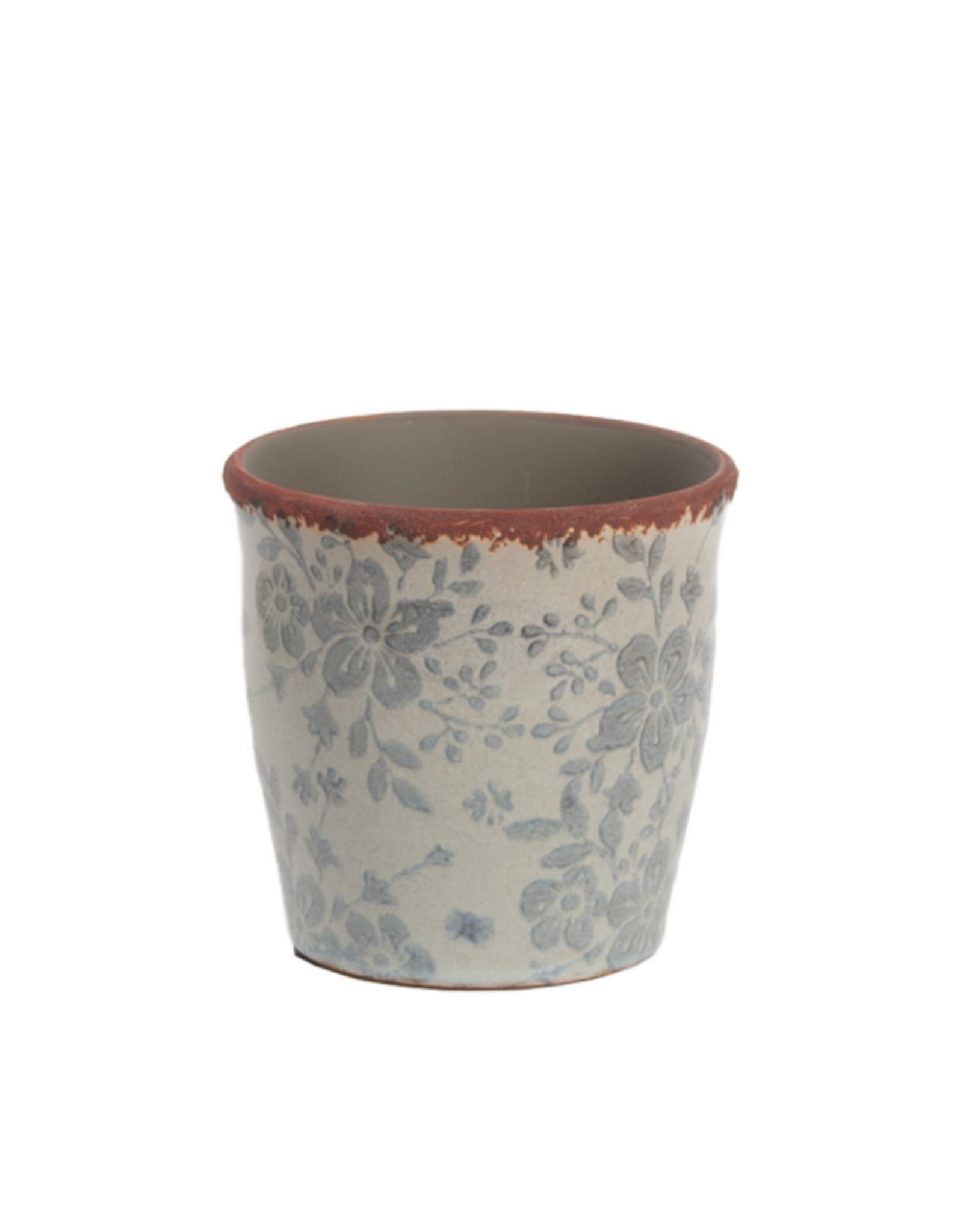 Planter Pot - Blue Floral  SM