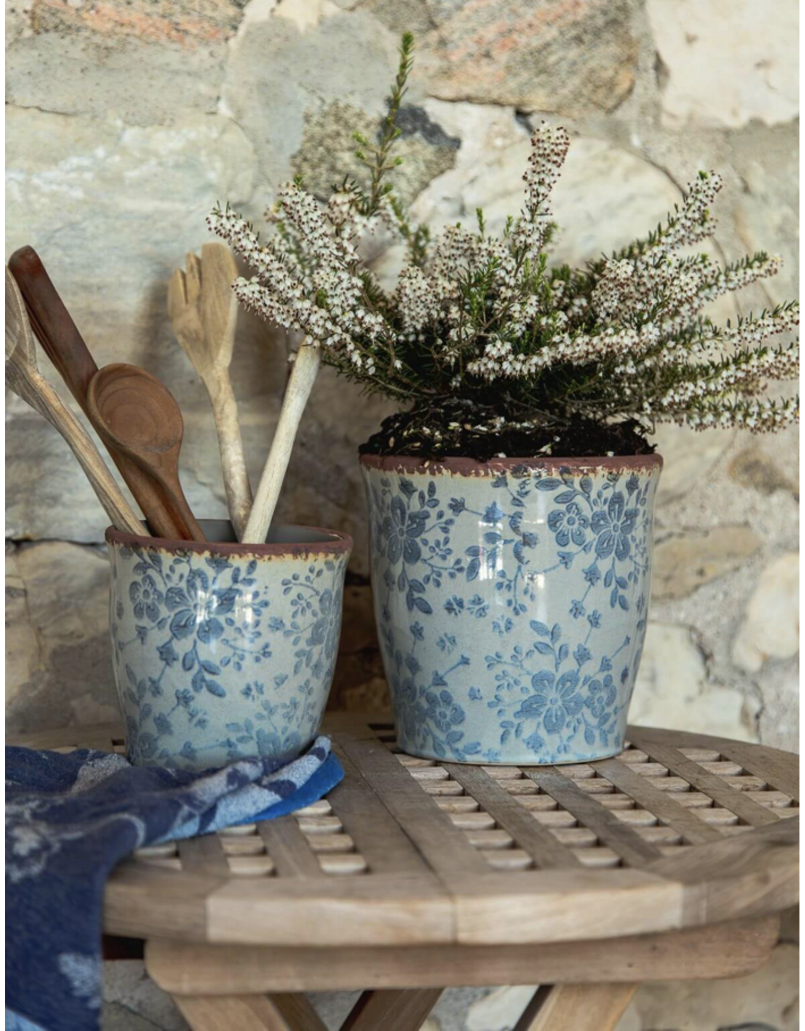 Planter Pot - Blue Floral  SM