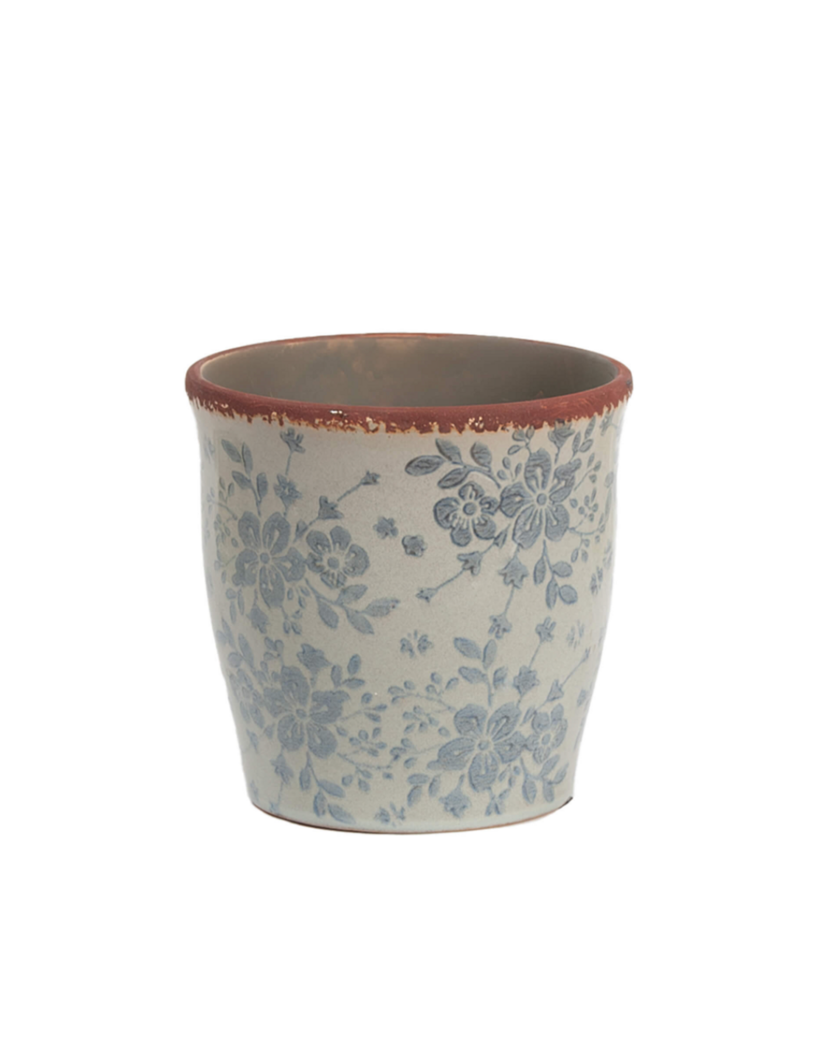 Planter Pot - Blue Floral LG