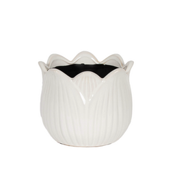 White Tulip Planter Pot - LG