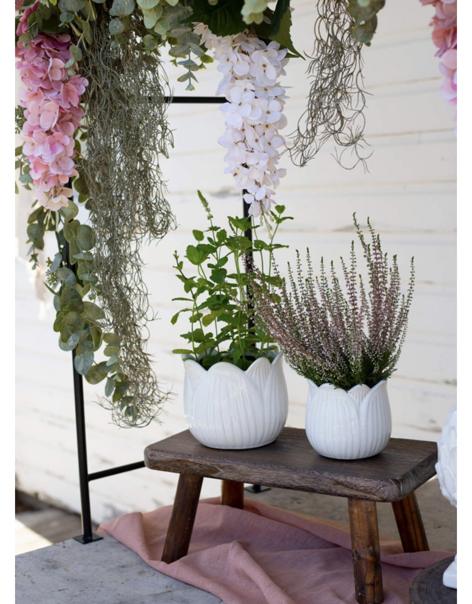 White Tulip Planter Pot - SM