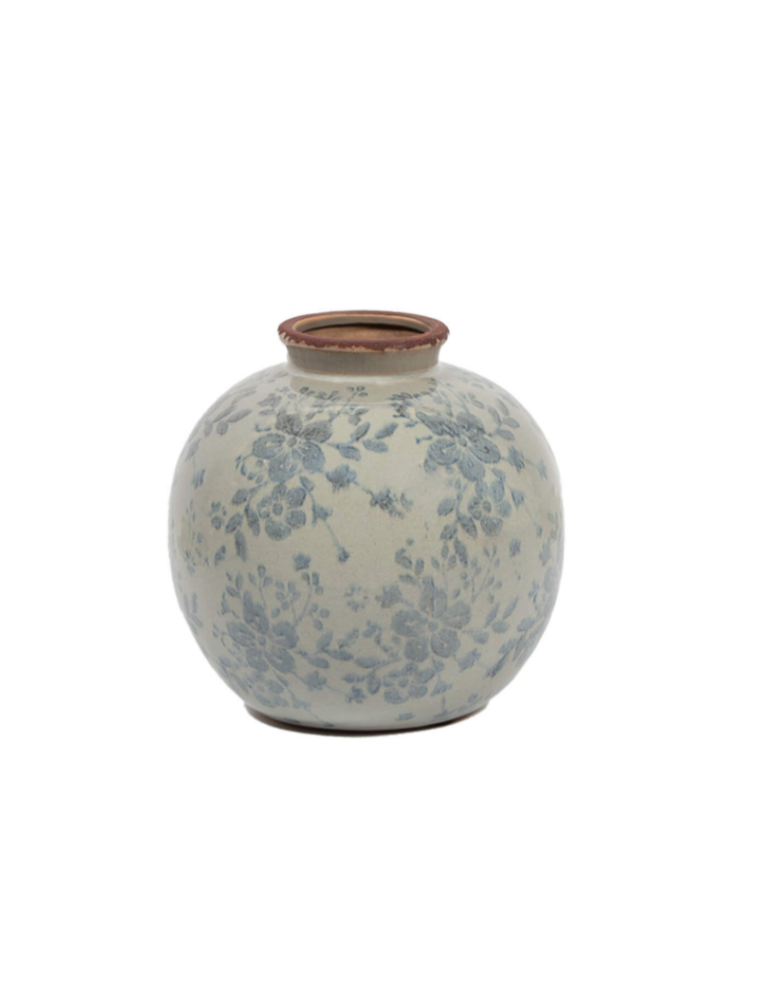 Round Vase - Blue Floral