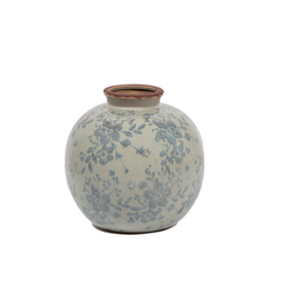 Round Vase - Blue Floral