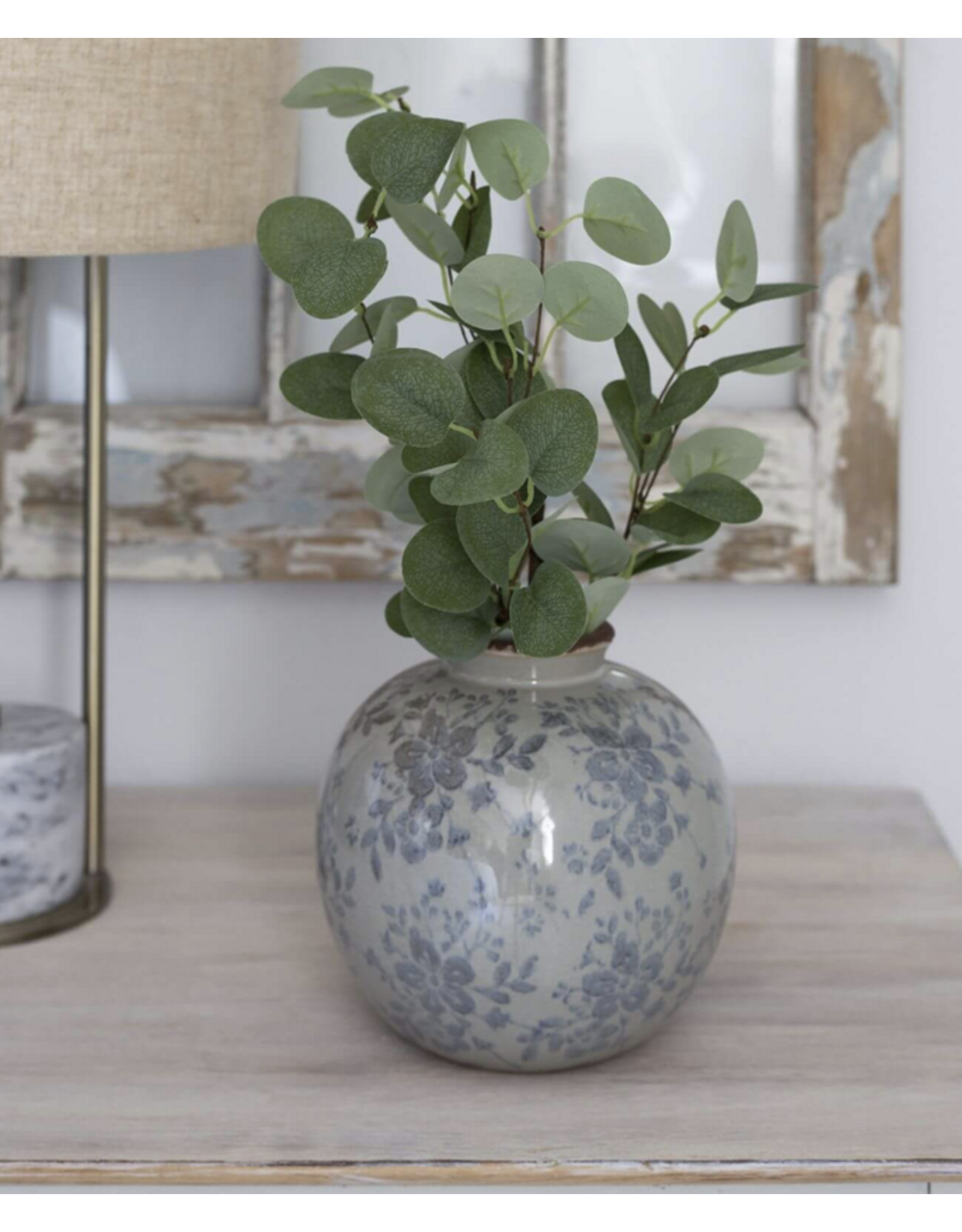 Round Vase - Blue Floral