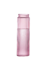 Ribbed Pink Deskside Carafe and Glass
