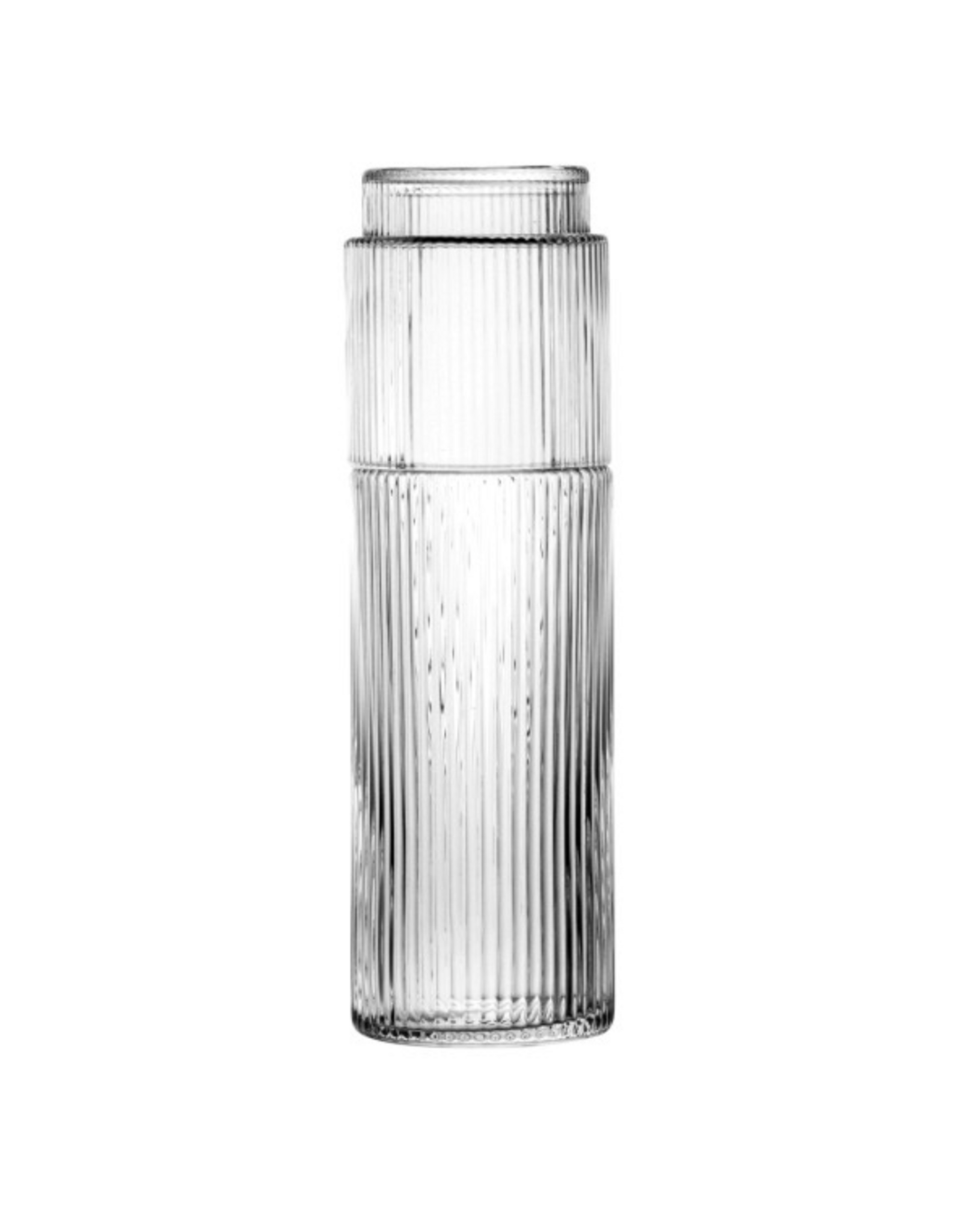 Ribbed Clear Deskside Carafe and Glass