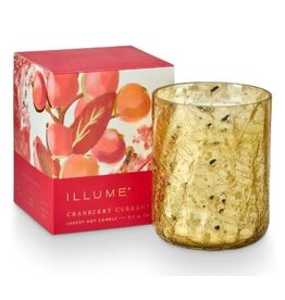 Illume Cranberry Currant Small Boxed Crackle Glass Candle