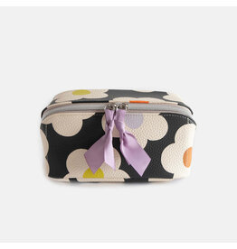 Caroline Gardner Multi Flower Charcoal Diagonal Cosmetic Bag
