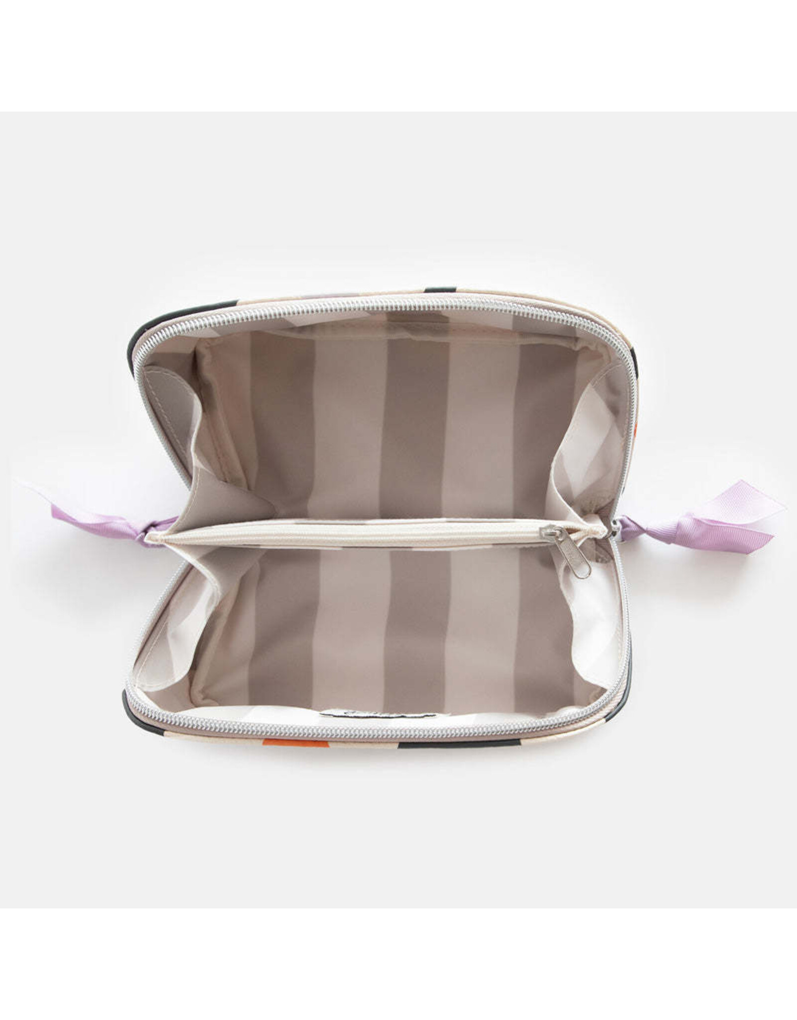 Caroline Gardner Multi Flower Charcoal Diagonal Cosmetic Bag