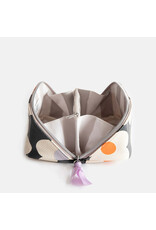 Caroline Gardner Multi Flower Charcoal Diagonal Cosmetic Bag