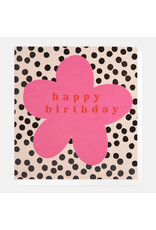 Birthday - Pink Flower On Dotty