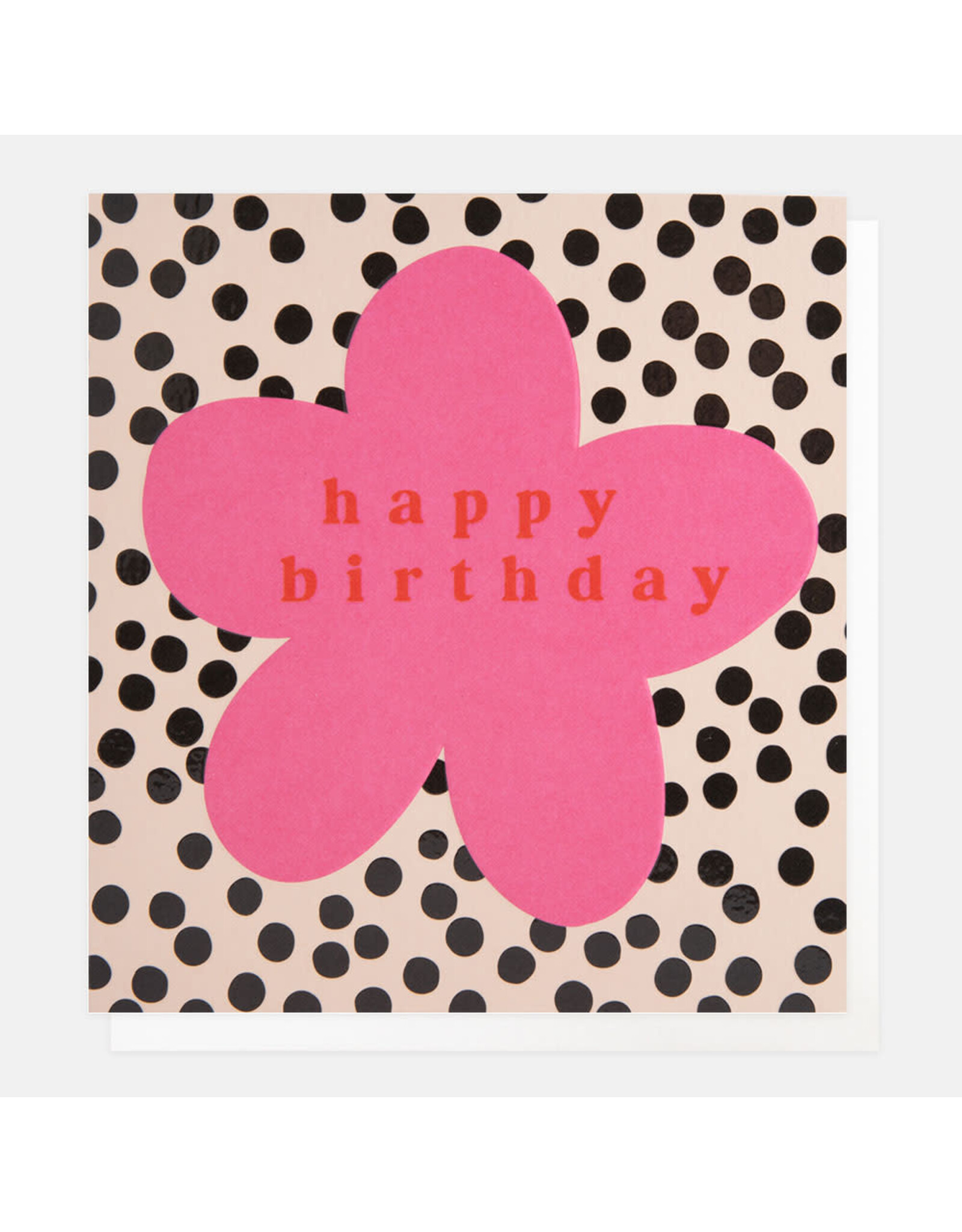 Birthday - Pink Flower On Dotty