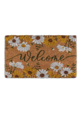 Welcome Doormat with Daisies