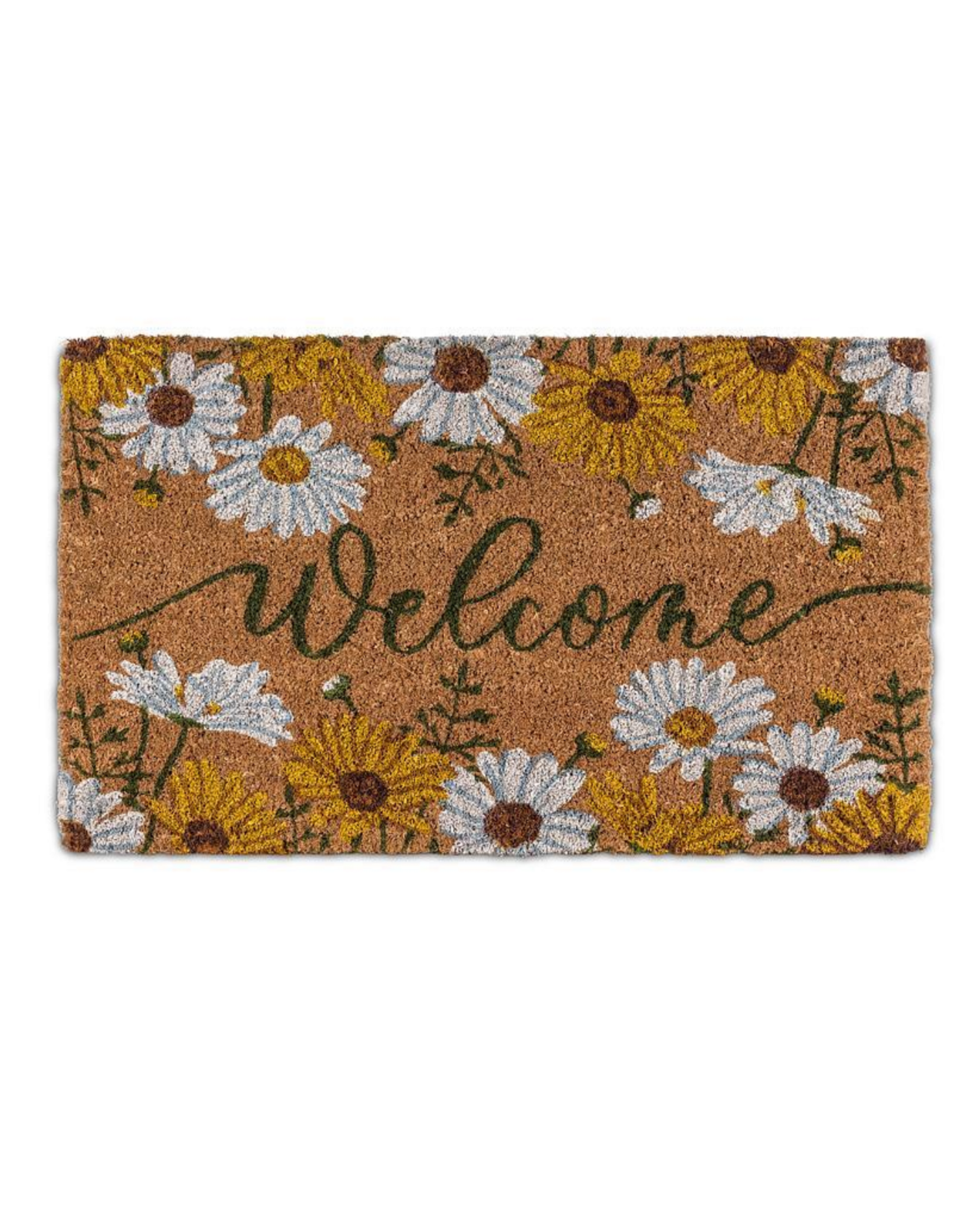 Welcome Doormat with Daisies
