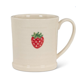 Strawberry on Rimmed Mug