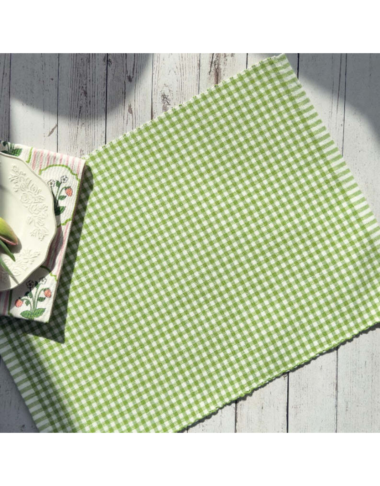 Gingham Green Ribbed Placemat