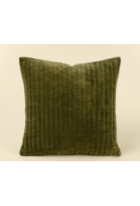 20x20 Velvet Stripe Pillow -  Moss