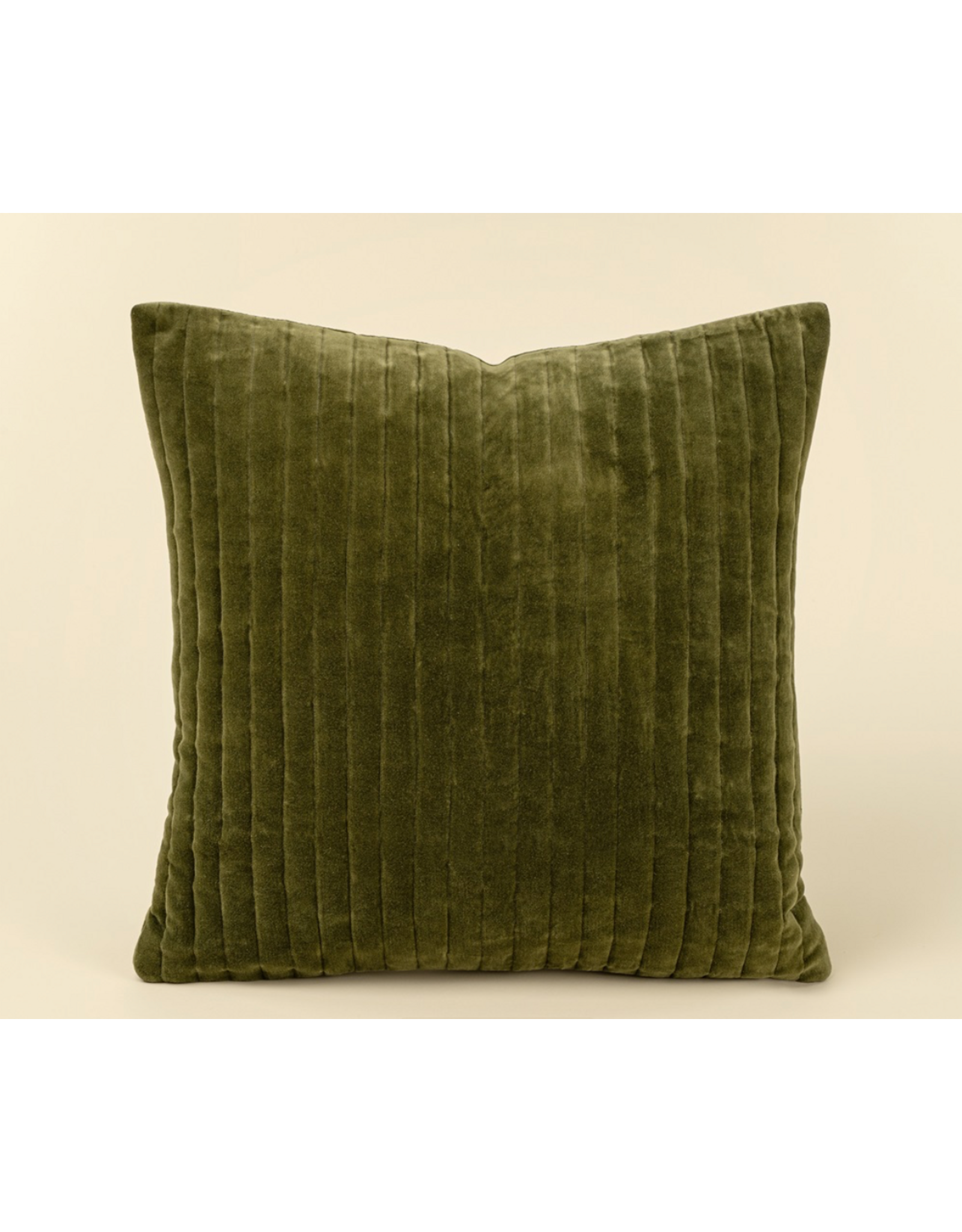 20x20 Velvet Stripe Pillow -  Moss