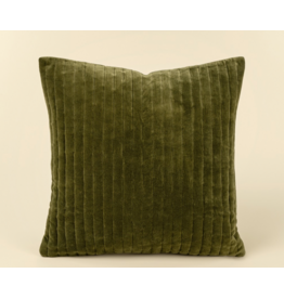 20x20 Velvet Stripe Pillow -  Moss