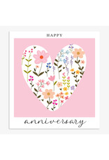 Anniversary - Happy Anniversary Flowers (pink heart)