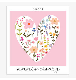 Anniversary - Happy Anniversary Flowers (pink heart)