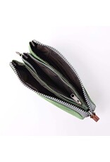 Ori London Carnaby Medium Canvas Wallet w Strap -Artichoke