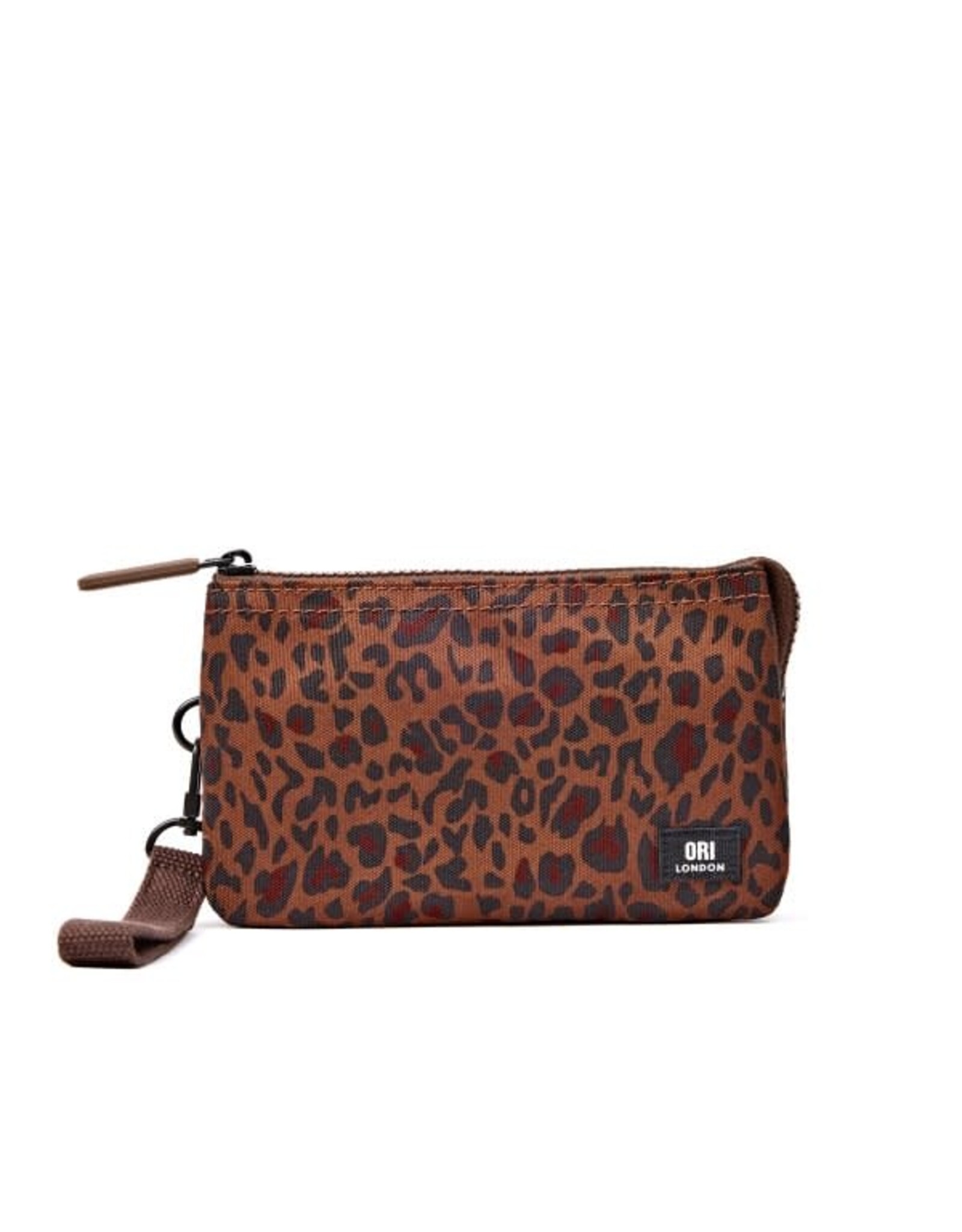 Ori London Carnaby Medium Canvas Wallet w Strap -Mini Leopard