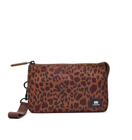 Ori London Carnaby Medium Canvas Wallet w Strap -Mini Leopard