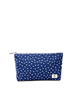 Ori London Maida Vale Medium Cotton Pouch in Navy Polka Dot