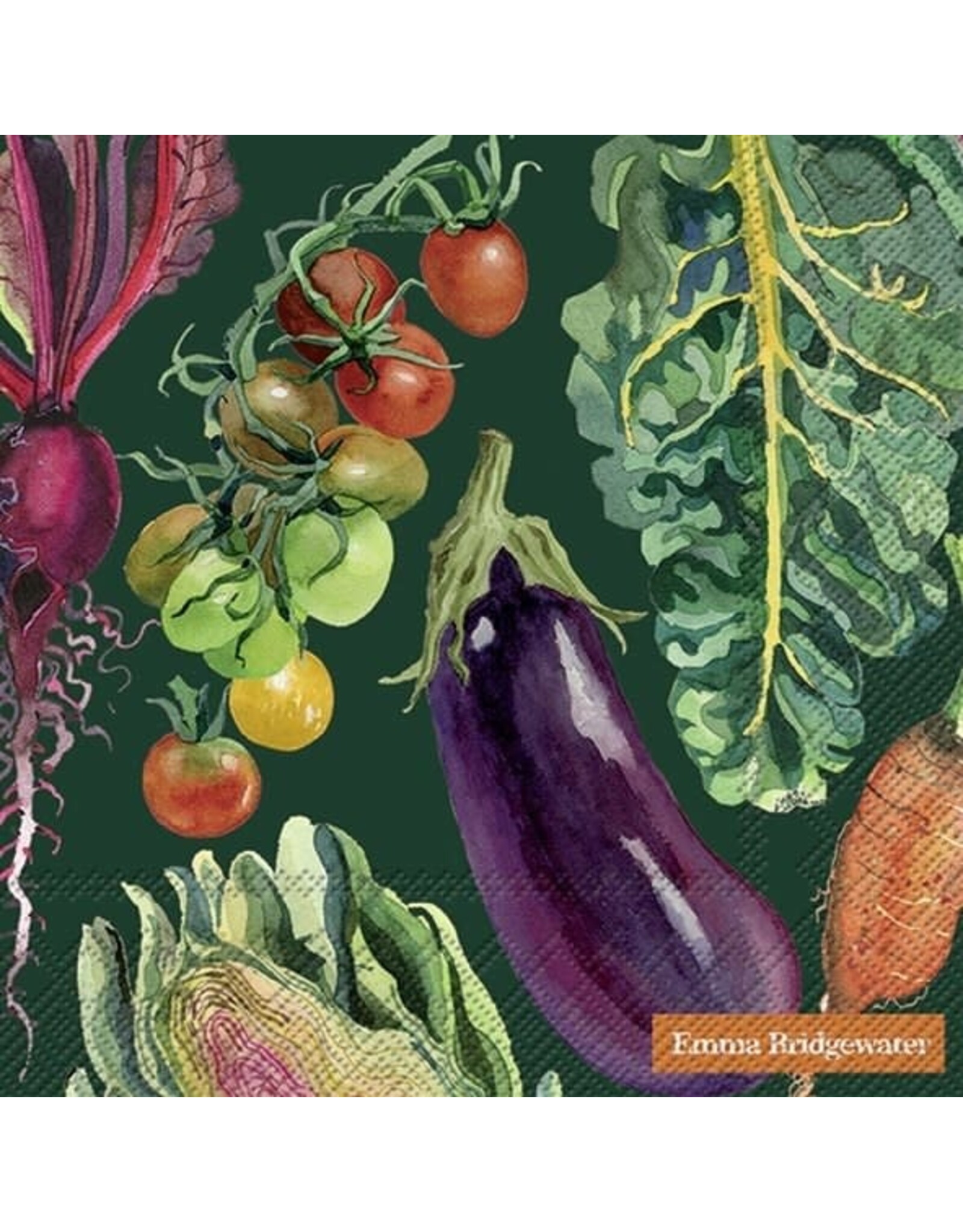 Vegetable Garden Dk Grn Paper Luncheon Napkins - 20