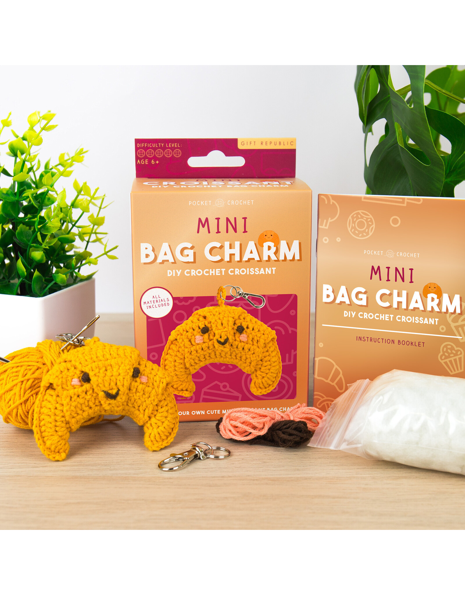 Gift Republic Croissant Bag Charm Crochet Kit