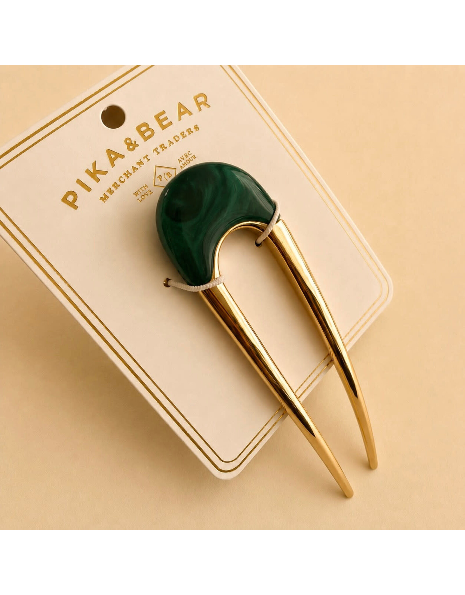 Pika & Bear Claudette Metal & Acrylic French Hair Pin -