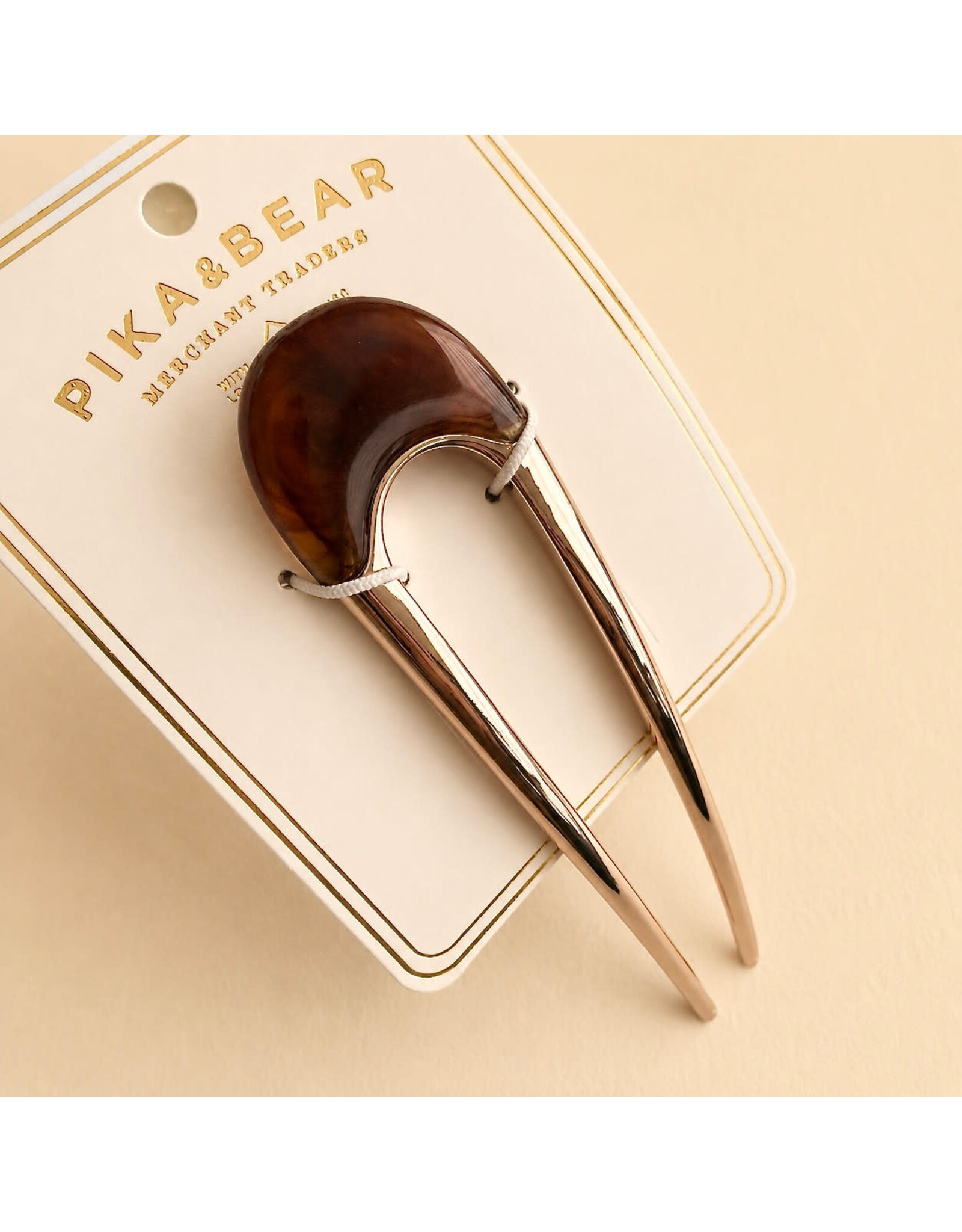 Pika & Bear Claudette Metal & Acrylic French Hair Pin -