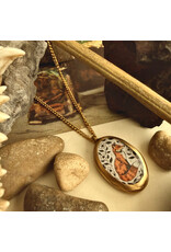 Pika & Bear Reynard Fox Cold Oval Porcelain Charm Necklace - Gold