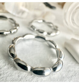 Pika & Bear Excelsa Oval Beaded Ring - Silver