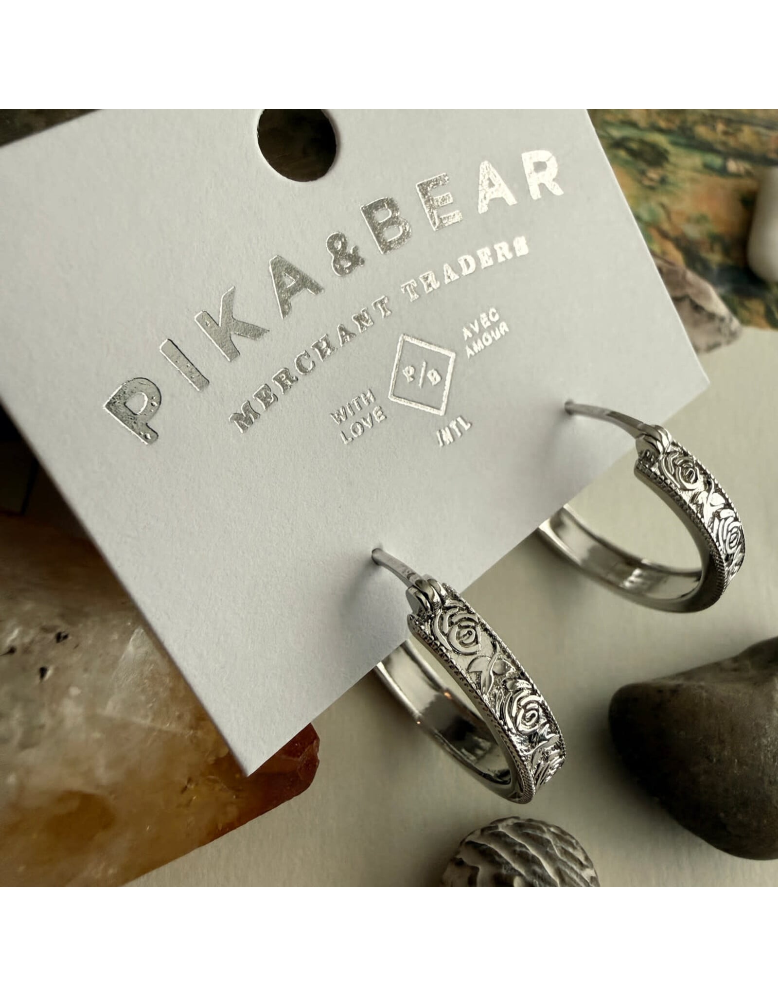 Pika & Bear Ostara Floral Filigree Hoop Earrings