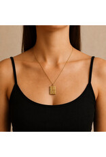 Pika & Bear Bronte Vintage Book Locket Charm Necklace - Raw Brass
