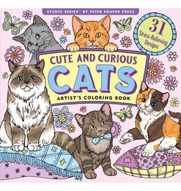 Cute And Curious Cat Adult Colouring Book
