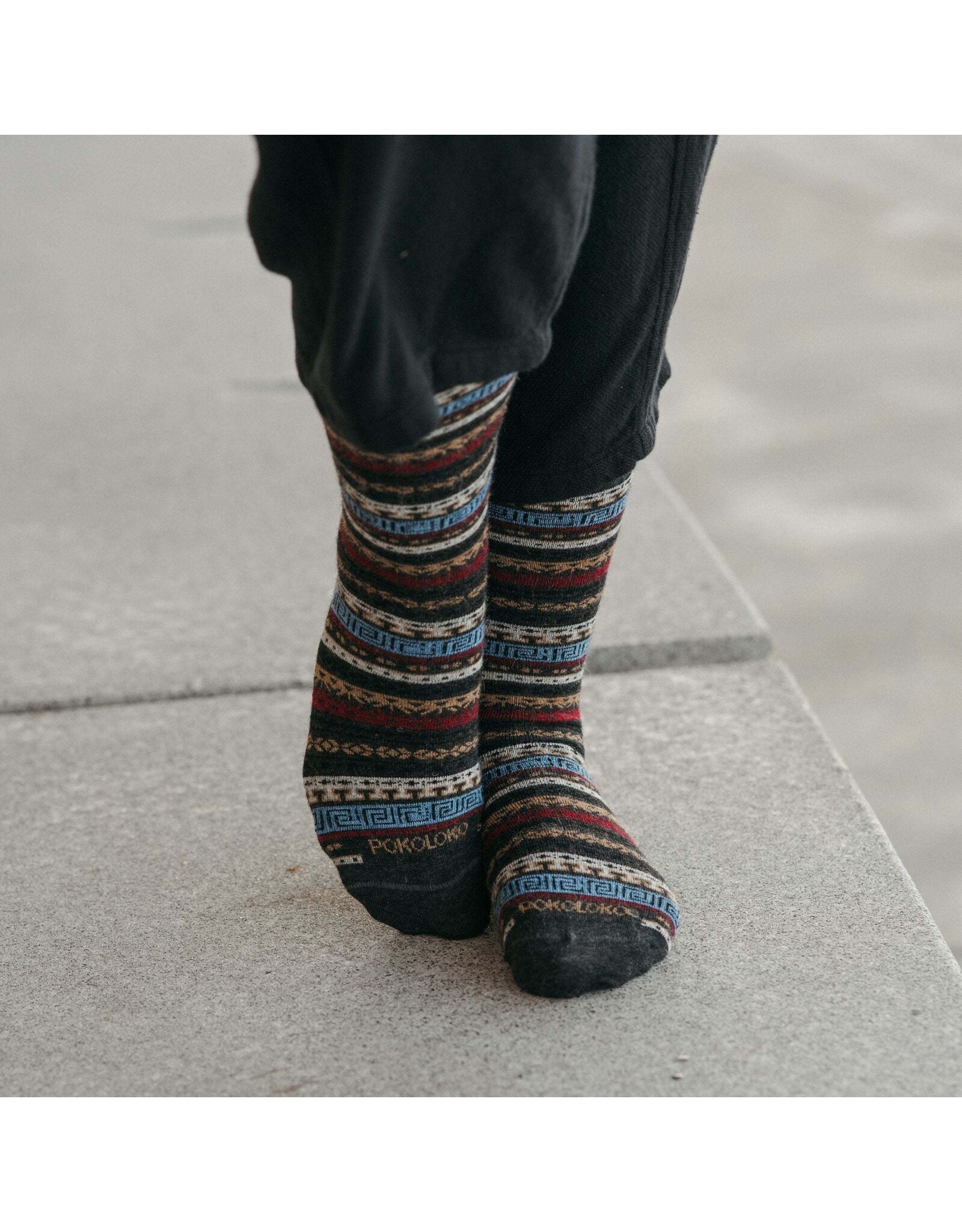 Pokoloko Alpaca Crew Socks - Canyon -