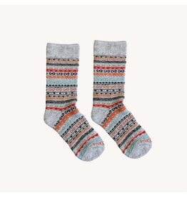 Pokoloko Alpaca Crew Socks - Multi Grey -