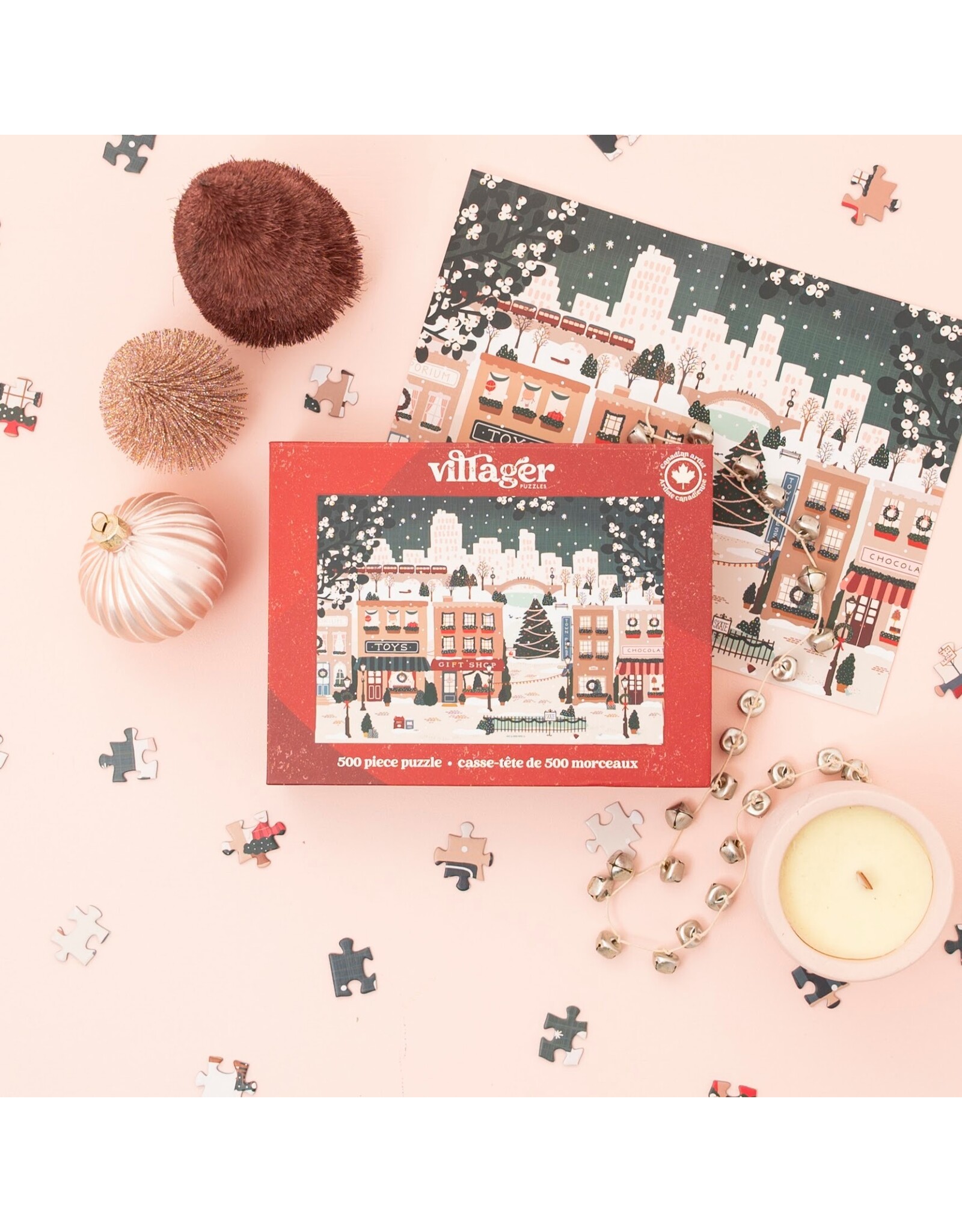 Villager Puzzles Small Town Holiday - 500 Piece Puzzle