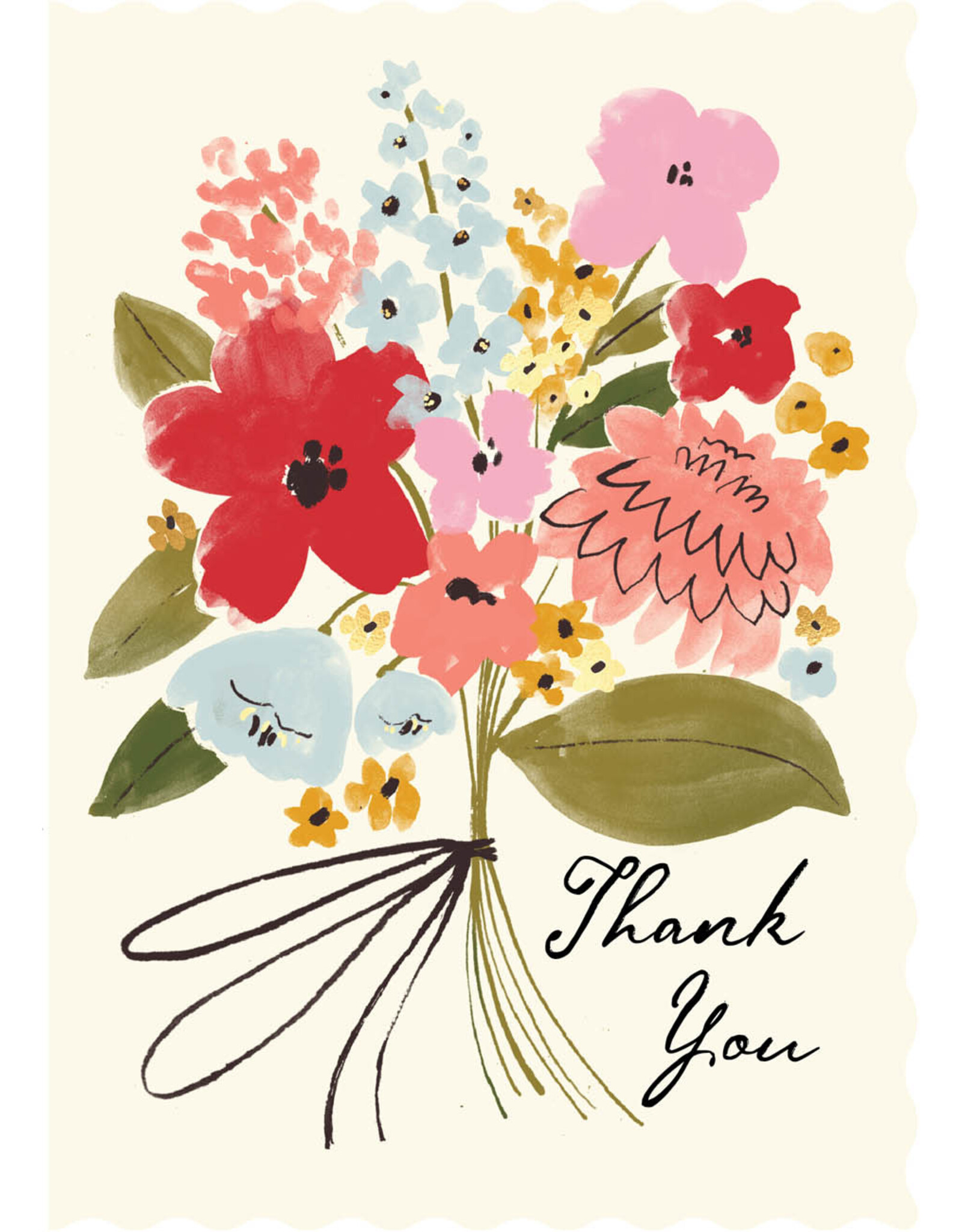 Thank You - Thank You Floral Scalloped Edge
