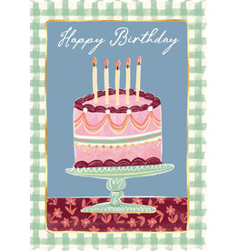 Birthday - Green Gingham Birthday Cake