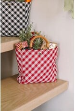 Red Fabric Bag w Willow Handles