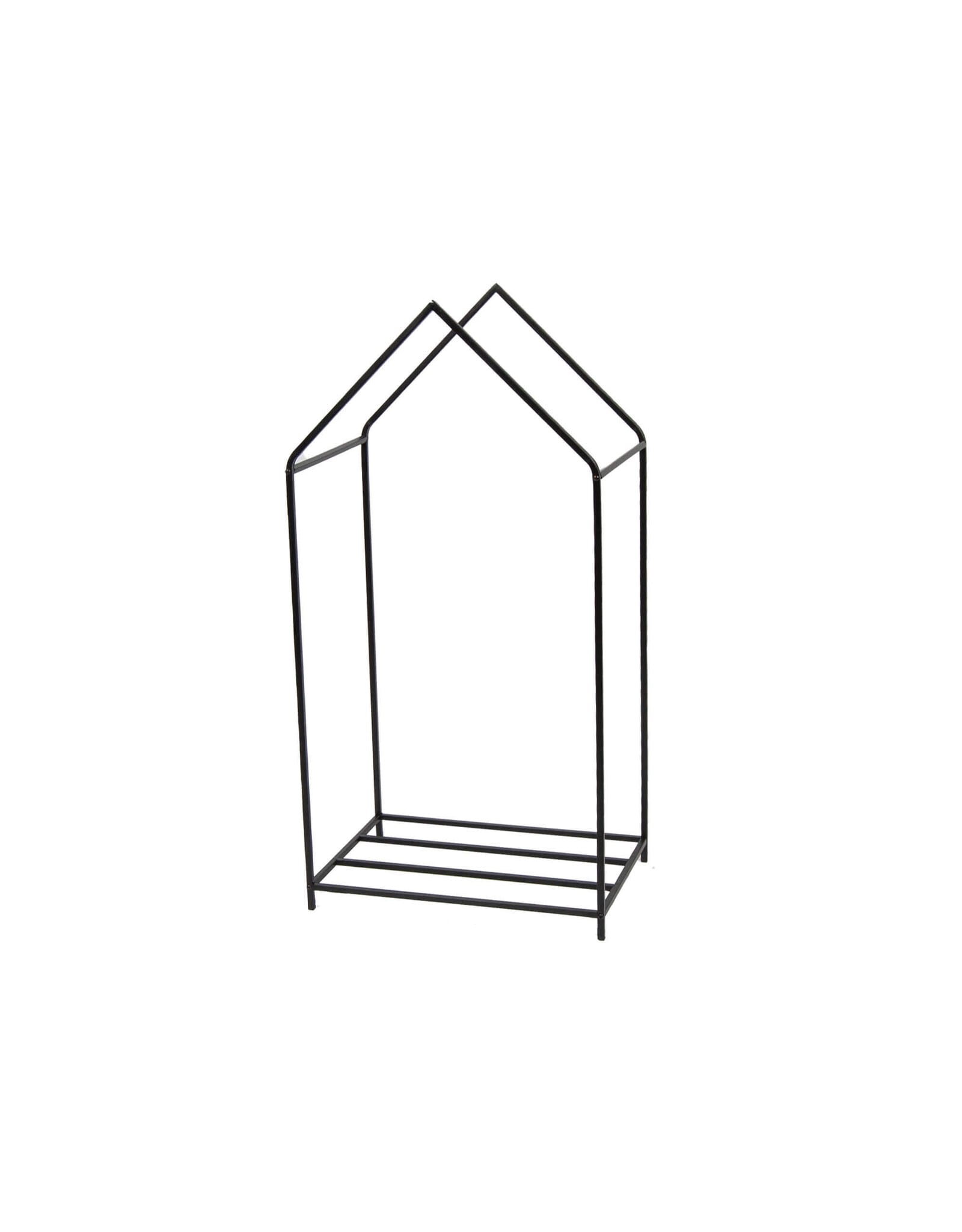 Black Metal House Frame Log Holder