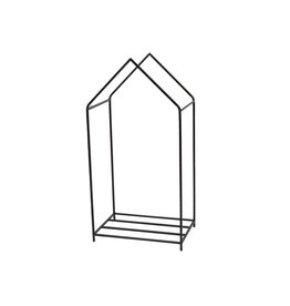 Black Metal House Frame Log Holder
