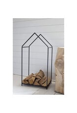 Black Metal House Frame Log Holder