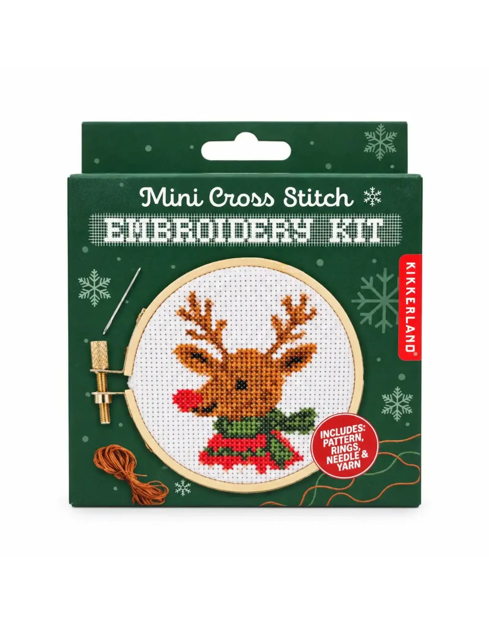 Mini Cross-Stitch Embroidery Kit - Reindeer