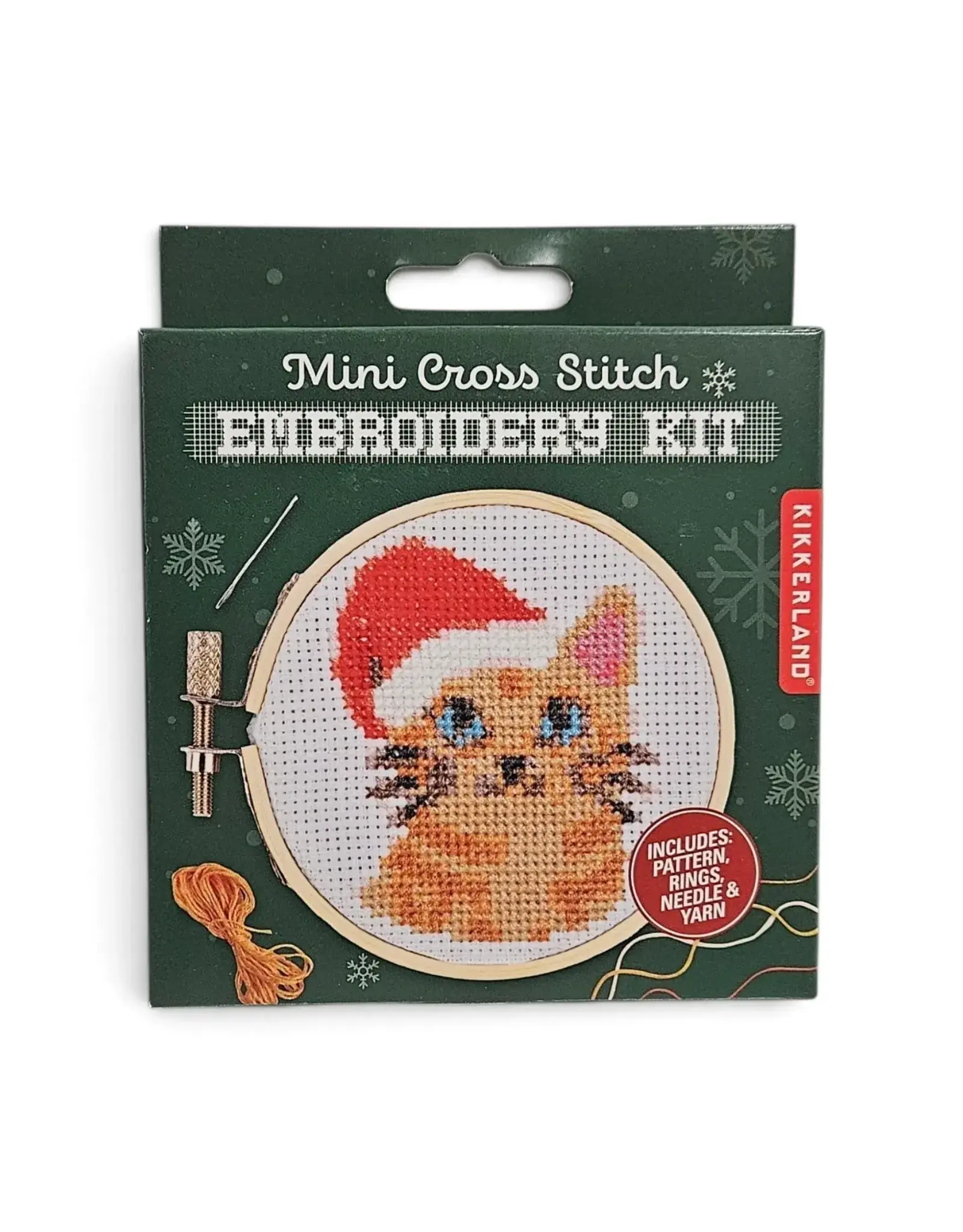 Mini Cross-Stitch Embroidery Kit - Santa Cat