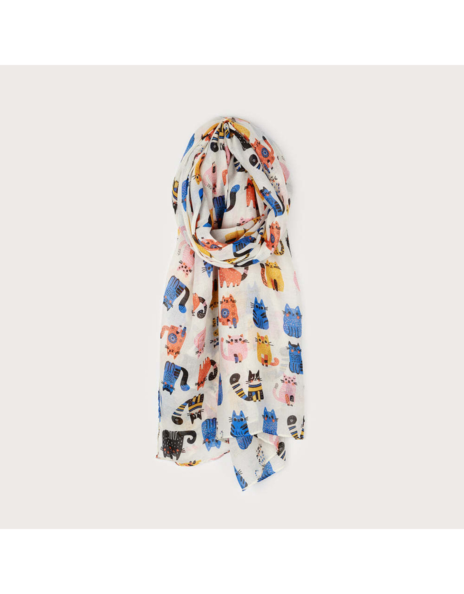 Lightweight Scarf w Cat Print